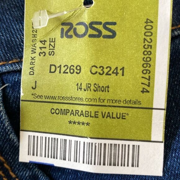 New Wax Jean Dark Wash Cuffed High Waisted Shorts - Picture 4 of 5